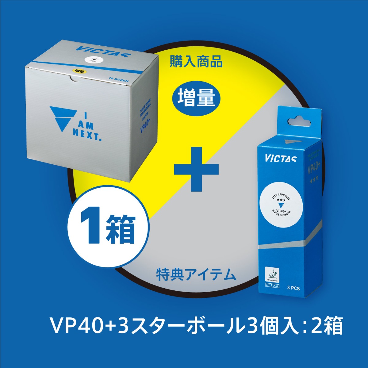 VP+40トレーニングボール10ダース10球増量箱 × 1箱 ＋ VP40+3スターボール3個入り×2箱