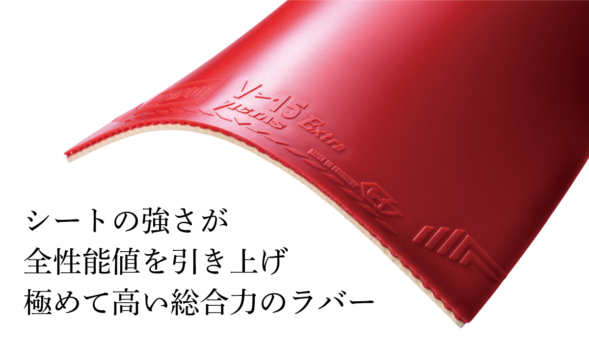 シートの強さが全性能値を引き上げ極めて高い総合力のラバー