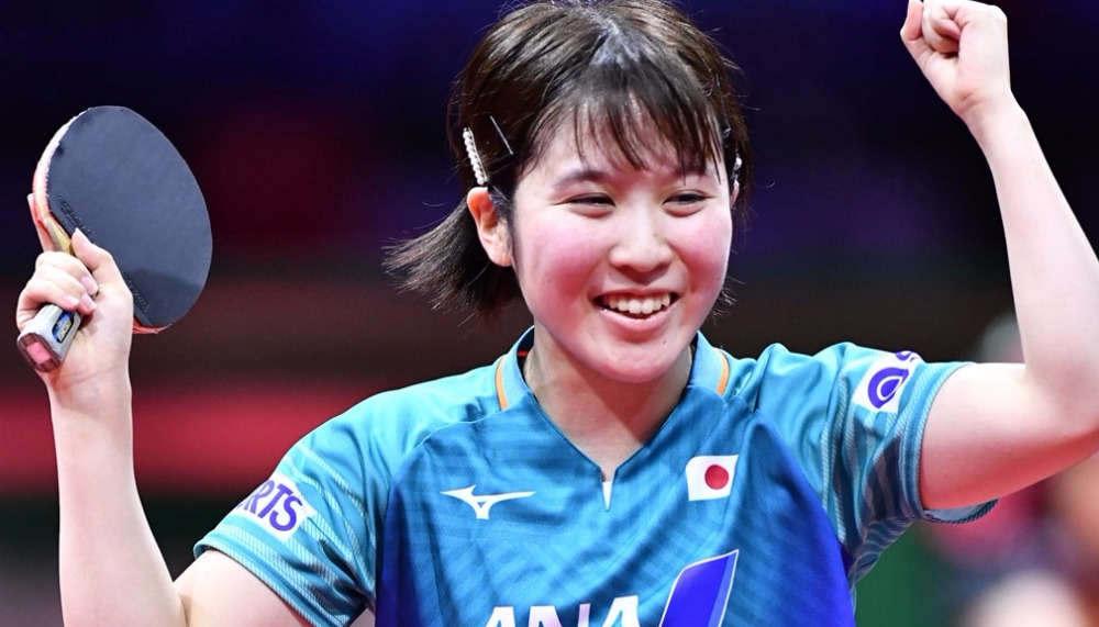 試合中の平野美宇選手