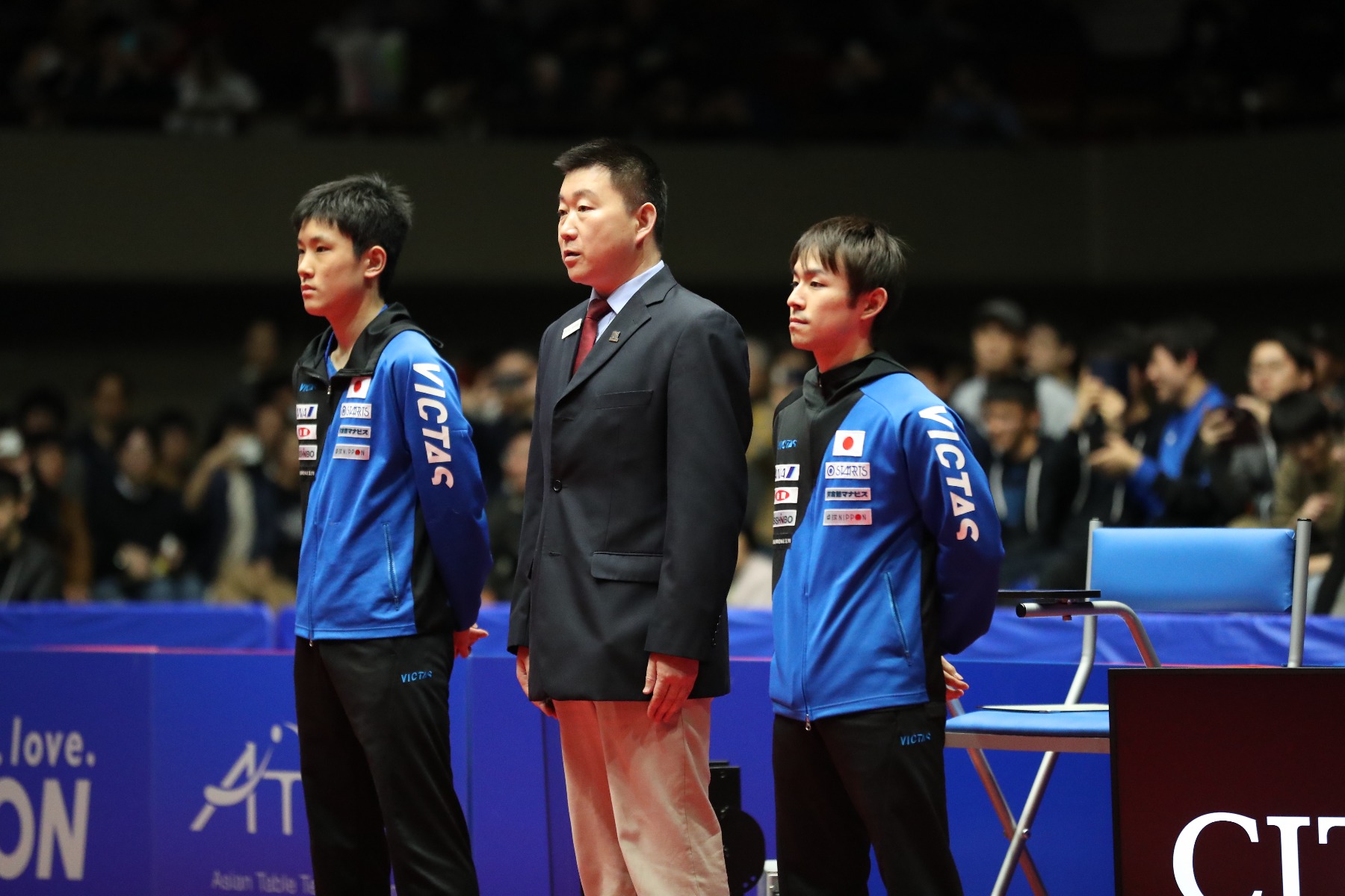 丹羽選手と張本選手