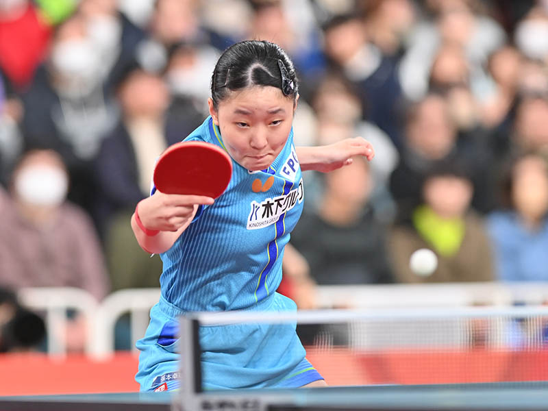 厳しいコース取りと、一気に連続得点を奪う高い集中力で長﨑に快勝した張本美和